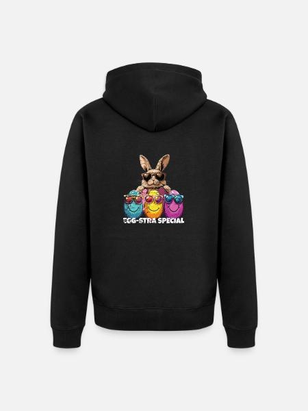 Egg-stra Special Easter Eggs - Unisex Premium Organic Zip Hoodie - black
