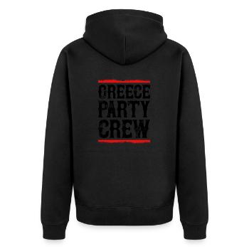 Greece Party Crew - Unisex Premium Organic Zip Hoodie - black - Back - Nico (187cm)