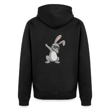 Easter Bunny Dab Easter - Unisex Premium Organic Zip Hoodie - black - Back - Nico (187cm)