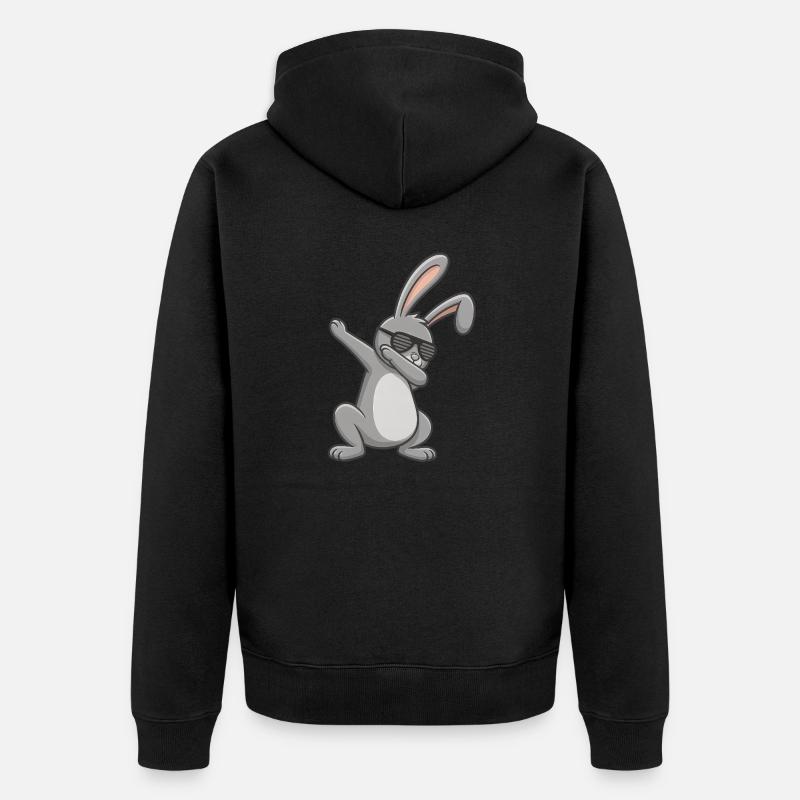 Easter Bunny Dab Easter - Unisex Premium Organic Zip Hoodie - black