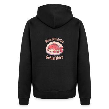 Mein offizielles Karpfen-Schlafshirt - Unisex Premium Bio Zip Hoodie - Schwarz - Hinten - Nico (187cm)