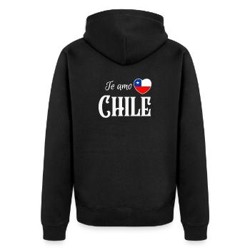 J’aime le Chili, fierté chilienne - Veste à capuche bio Premium Unisexe - noir - Dos - Nico (187cm)