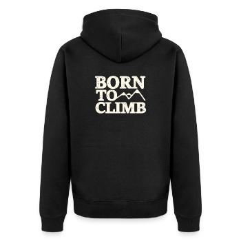 mountain range hiker - Unisex Premium Organic Zip Hoodie - black - Back - Nico (187cm)