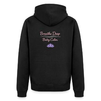 Prenatal Yoga Expectant Mother - Unisex Premium Organic Zip Hoodie - black - Back - Nico (187cm)