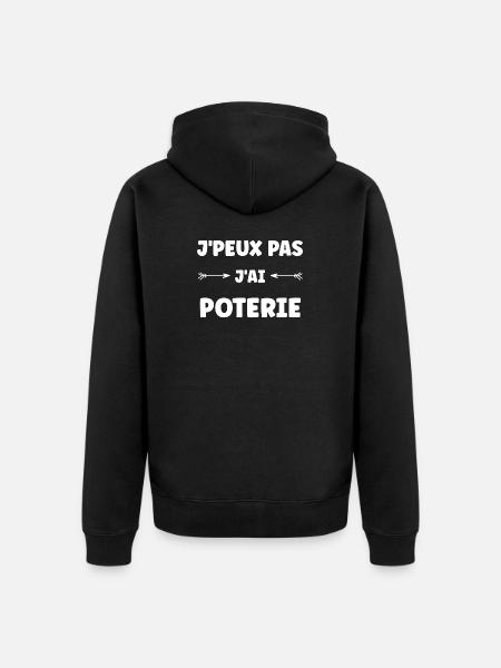 I can't I have pottery - Unisex Premium Organic Zip Hoodie - black
