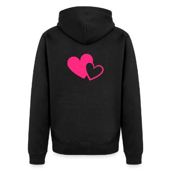Cadeau de la Saint-Valentin en cœur rose rose - Veste à capuche bio Premium Unisexe - noir - Dos - Nico (187cm)
