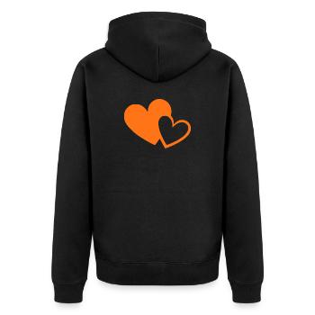 orange heart orange heart heart pattern - Unisex Premium Organic Zip Hoodie - black - Back - Nico (187cm)
