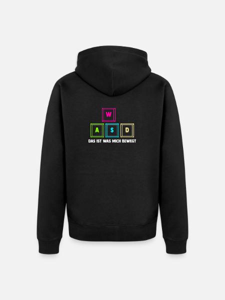 Zocken Computerspieler Zocker Gaming Gamer - Unisex Premium Bio Zip Hoodie - Schwarz