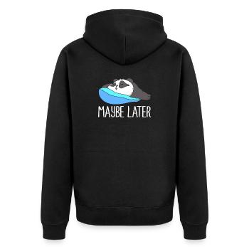 Faul Prokrastination Faulenzer Faulheit - Unisex Premium Bio Zip Hoodie - Schwarz - Hinten - Nico (187cm)