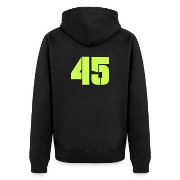 45 - Unisex Premium Organic Zip Hoodie - black - Back - Nico (187cm)
