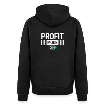 Profit Mode on Stock Market Exchange Trader - Unisex Premium Organic Zip Hoodie - black - Back - Nico (187cm)