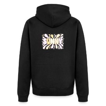 Sunny Splash Pastel Letters - Unisex Premium Organic Zip Hoodie - black - Back - Nico (187cm)