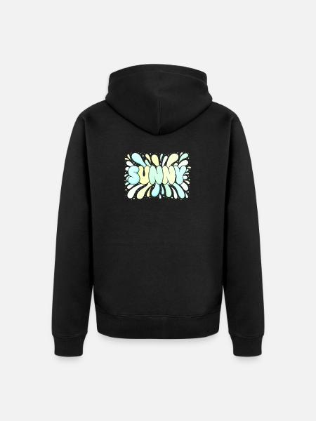 Bright Pastel Sun - Unisex Premium Organic Zip Hoodie - black