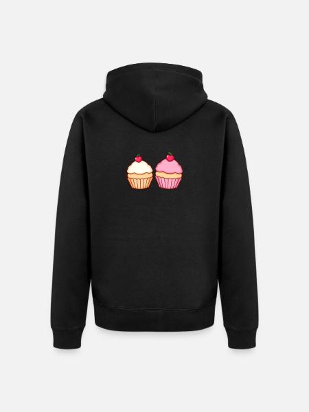 Cupcake Muffin Bakery Pastry Baking Gift - Unisex Premium Organic Zip Hoodie - black
