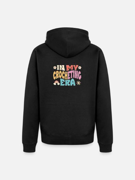 In my Crocheting Era - Unisex Premium Bio Zip Hoodie - Schwarz