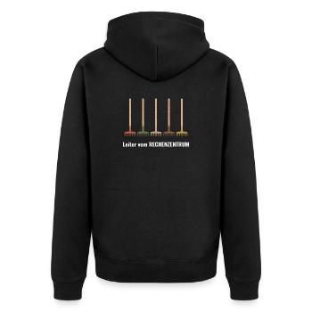 Rechenzentrum Gärtner Garten Gartenarbeit - Unisex Premium Bio Zip Hoodie - Schwarz - Hinten - Nico (187cm)