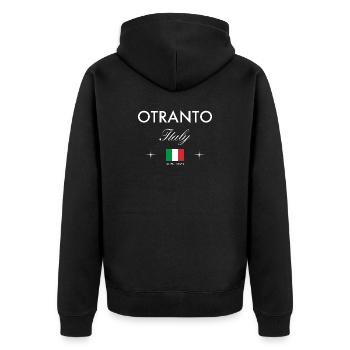 Otranto, Italie, coordonne le souvenir de voyage - Veste à capuche bio Premium Unisexe - noir - Dos - Nico (187cm)