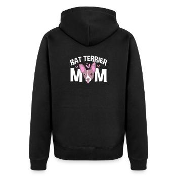 Rat Terrier - Unisex Premium Bio Zip Hoodie - Schwarz - Hinten - Nico (187cm)