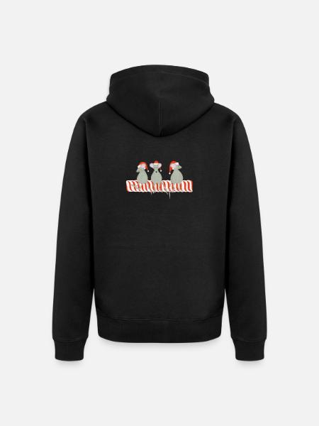 Weihnachtsmaus-Trio auf Zuckerstange - Unisex Premium Bio Zip Hoodie - Schwarz