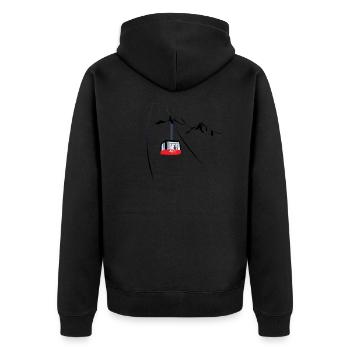 jackson hole gondola - Unisex Premium Organic Zip Hoodie - black - Back - Nico (187cm)