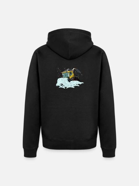 yellow snow shovel - Unisex Premium Organic Zip Hoodie - black