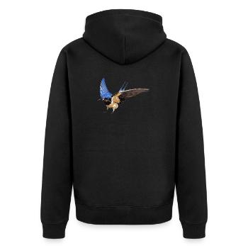 Smoky Swallow with stalk - Unisex Premium Organic Zip Hoodie - black - Back - Nico (187cm)