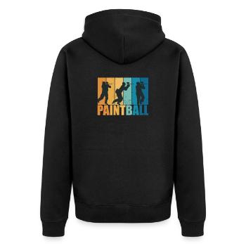 Paintball Paintballer Gotcha Vintage Cadeau - Veste à capuche bio Premium Unisexe - noir - Dos - Nico (187cm)