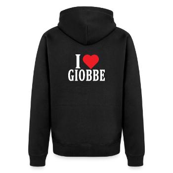 T-Shirt Ich liebe Giobbe T-Shirt Geschenkidee - Unisex Premium Bio Zip Hoodie - Schwarz - Hinten - Nico (187cm)