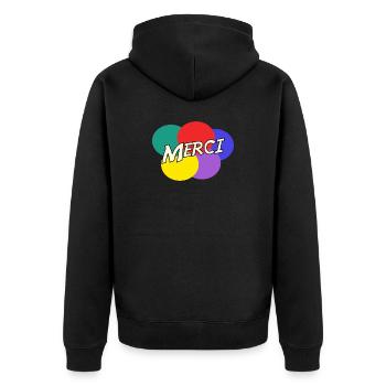 MAÎTRESSE. MERCI. MERCI MAÎTRESSE - Veste à capuche bio Premium Unisexe - noir - Dos - Nico (187cm)