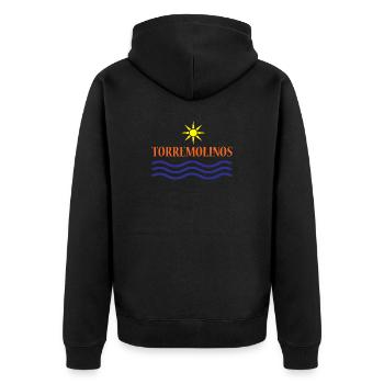 TORREMOLINOS-Eau du Soleil+Texte - Veste à capuche bio Premium Unisexe - noir - Dos - Nico (187cm)