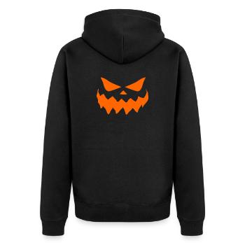 Halloween Gesicht Kostüm Halloweenparty - Unisex Premium Bio Zip Hoodie - Schwarz - Hinten - Nico (187cm)