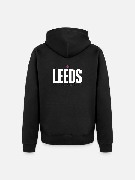 Leeds City Logo Graphic Tee - Unisex Premium Organic Zip Hoodie - black