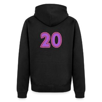 20. 20 ANS. 20e ANNIVERSAIRE. ANNIVERSAIRE 20 ANS. - Veste à capuche bio Premium Unisexe - noir - Dos - Nico (187cm)