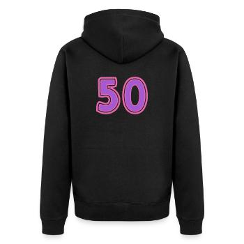 50. 50 ANS. 50e ANNIVERSAIRE. ANNIVERSAIRE 50 ANS. - Veste à capuche bio Premium Unisexe - noir - Dos - Nico (187cm)