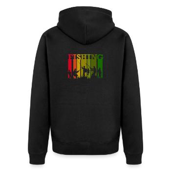 Pêche - Veste à capuche bio Premium Unisexe - noir - Dos - Nico (187cm)