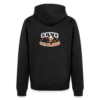 Save our Pandas - Unisex Premium Bio Zip Hoodie - Schwarz - Hinten - Nico (187cm)