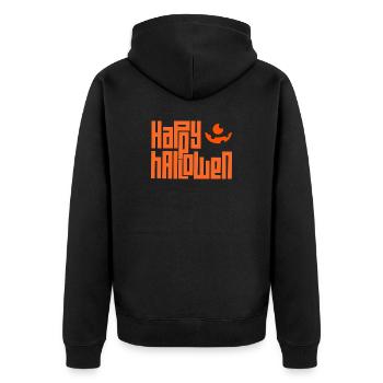 Happy Halloween - Unisex Premium Organic Zip Hoodie - black - Back - Nico (187cm)