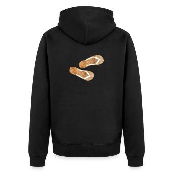 Tongs pantoufles en bois vacances nature fun été - Veste à capuche bio Premium Unisexe - noir - Dos - Nico (187cm)