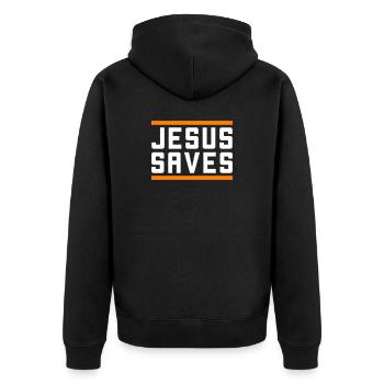 Jésus sauve d’une manière chrétienne - Veste à capuche bio Premium Unisexe - noir - Dos - Nico (187cm)