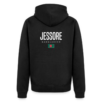 Jessore Bangladesh - Veste à capuche bio Premium Unisexe - noir - Dos - Nico (187cm)