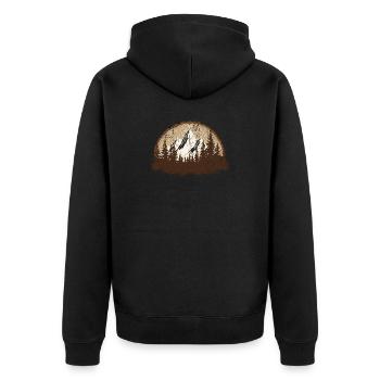 Majestic Mountain Forest Scene - Unisex Premium Organic Zip Hoodie - black - Back - Nico (187cm)