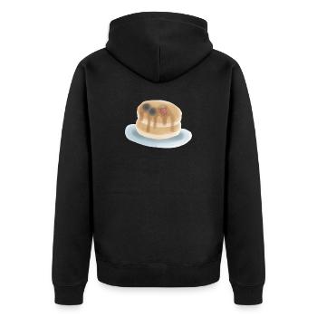 Süße Beeren Pfannkuchen Illustration - Unisex Premium Bio Zip Hoodie - Schwarz - Hinten - Nico (187cm)
