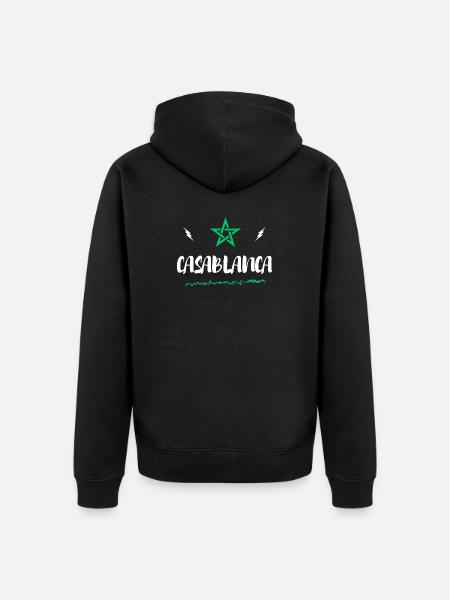 Casablanca Etoile Du Maroc - Unisex Premium Bio Zip Hoodie - Schwarz