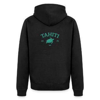 Tahiti - Turtle - French Polynesia - Schildkröte - Unisex Premium Organic Zip Hoodie - black - Back - Nico (187cm)