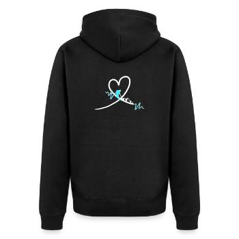 Skier's Heart Heartbeat - Unisex Premium Organic Zip Hoodie - black - Back - Nico (187cm)