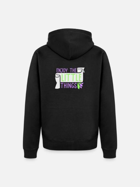 Enjoy The Little Things Gratitude Mindfulness - Unisex Premium Organic Zip Hoodie - black