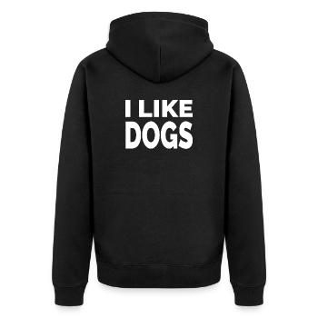canine - Unisex Premium Organic Zip Hoodie - black - Back - Nico (187cm)