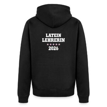 Professeur de latin 2026 Profession Études Formation des professeurs de latin - Veste à capuche bio Premium Unisexe - noir - Dos - Nico (187cm)