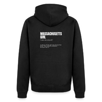 Massachusetts Girl : Pouvoir confiant - Veste à capuche bio Premium Unisexe - noir - Dos - Nico (187cm)