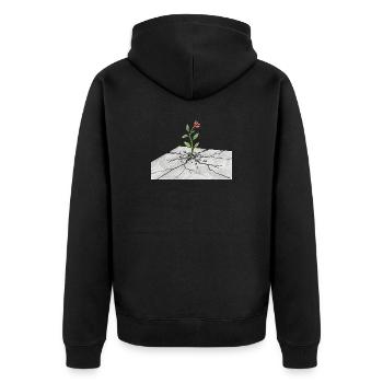 Germ of life on cracks - Unisex Premium Organic Zip Hoodie - black - Back - Nico (187cm)